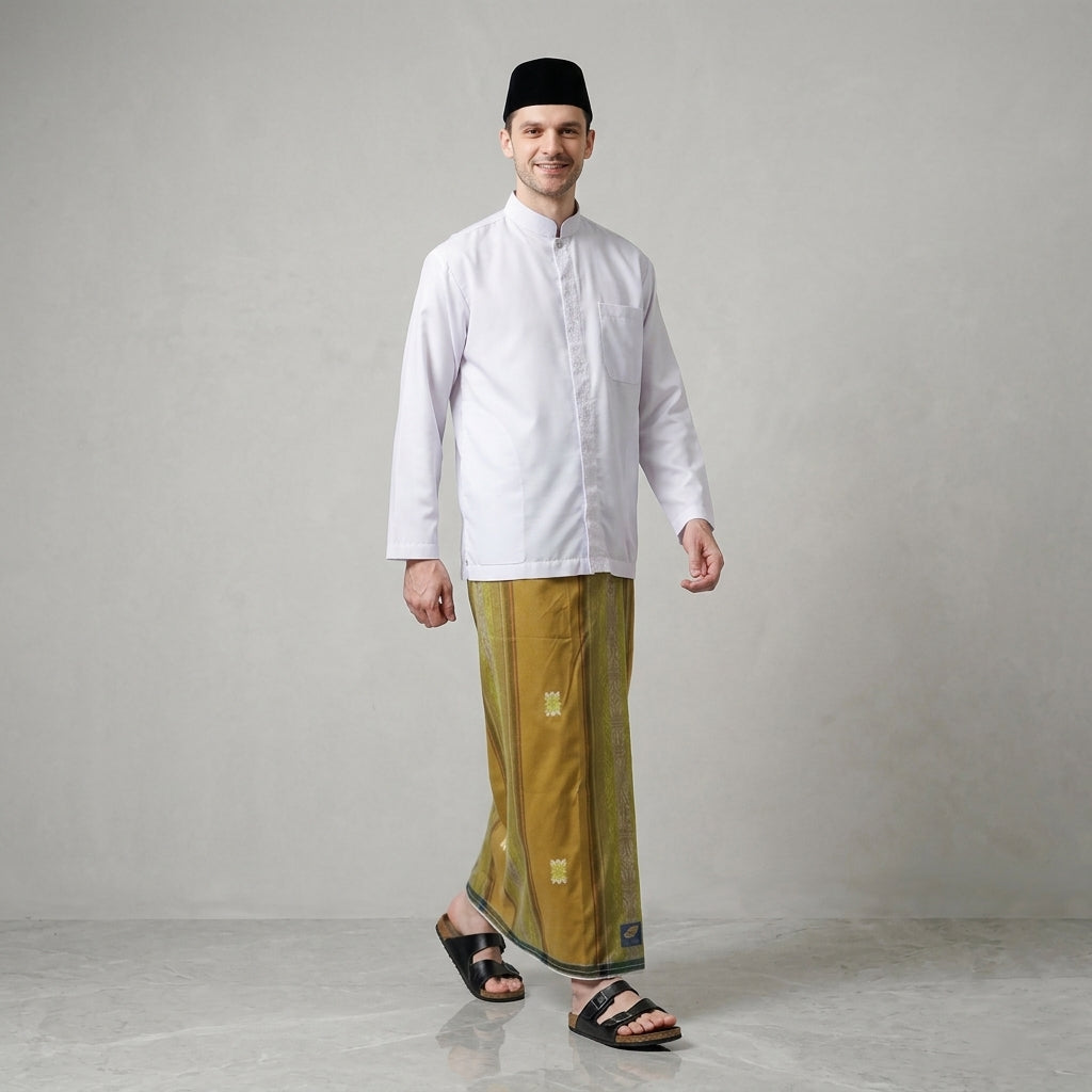 Sarung ATLAS Universal 690 Jacquard Songket SJ Olive