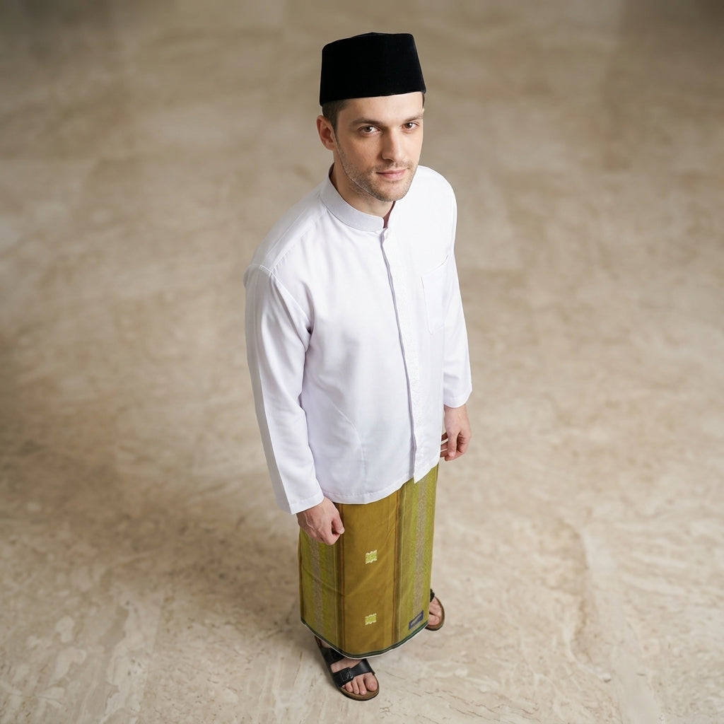 Sarung ATLAS Universal 690 Jacquard Songket SJ Olive