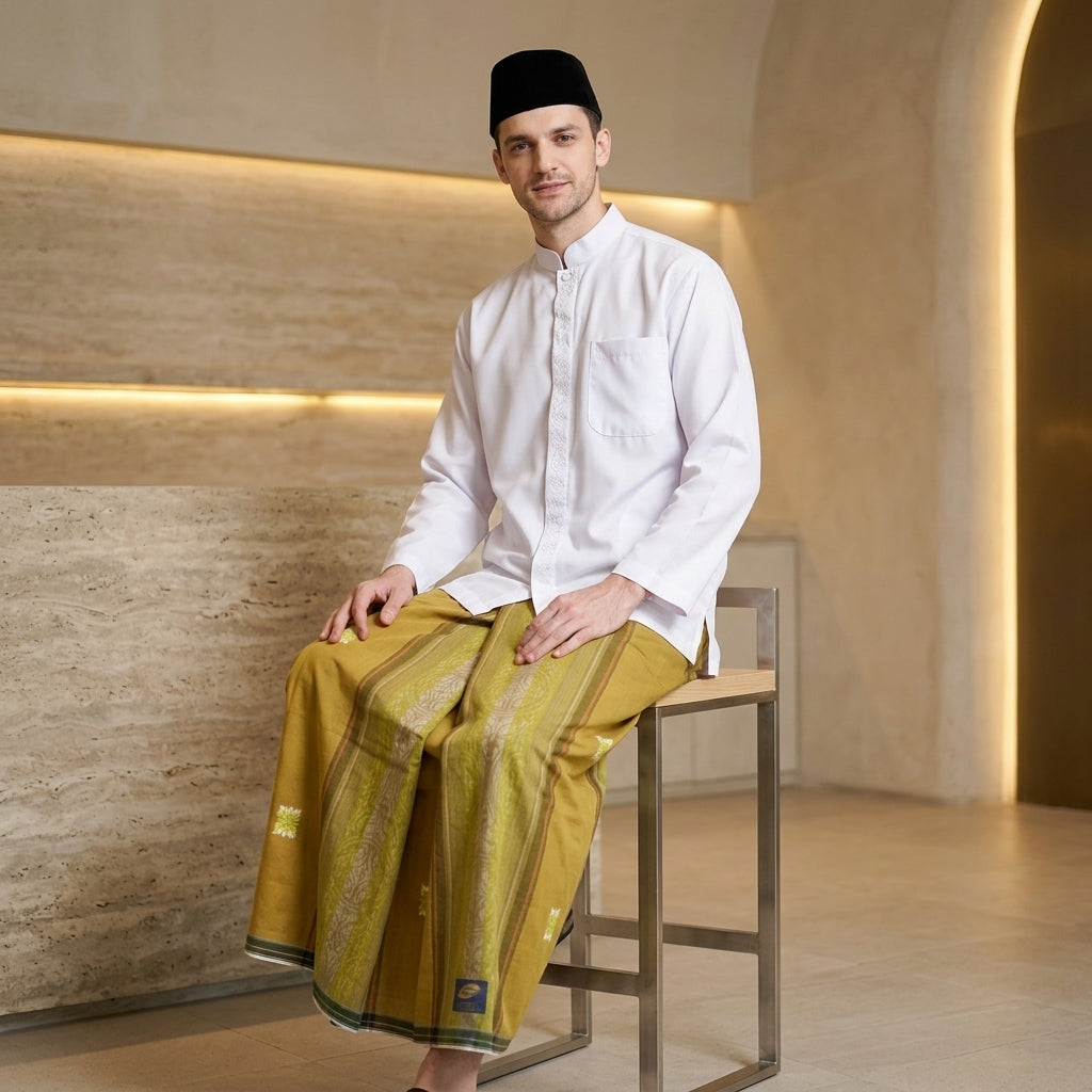Sarung ATLAS Universal 690 Jacquard Songket SJ Olive