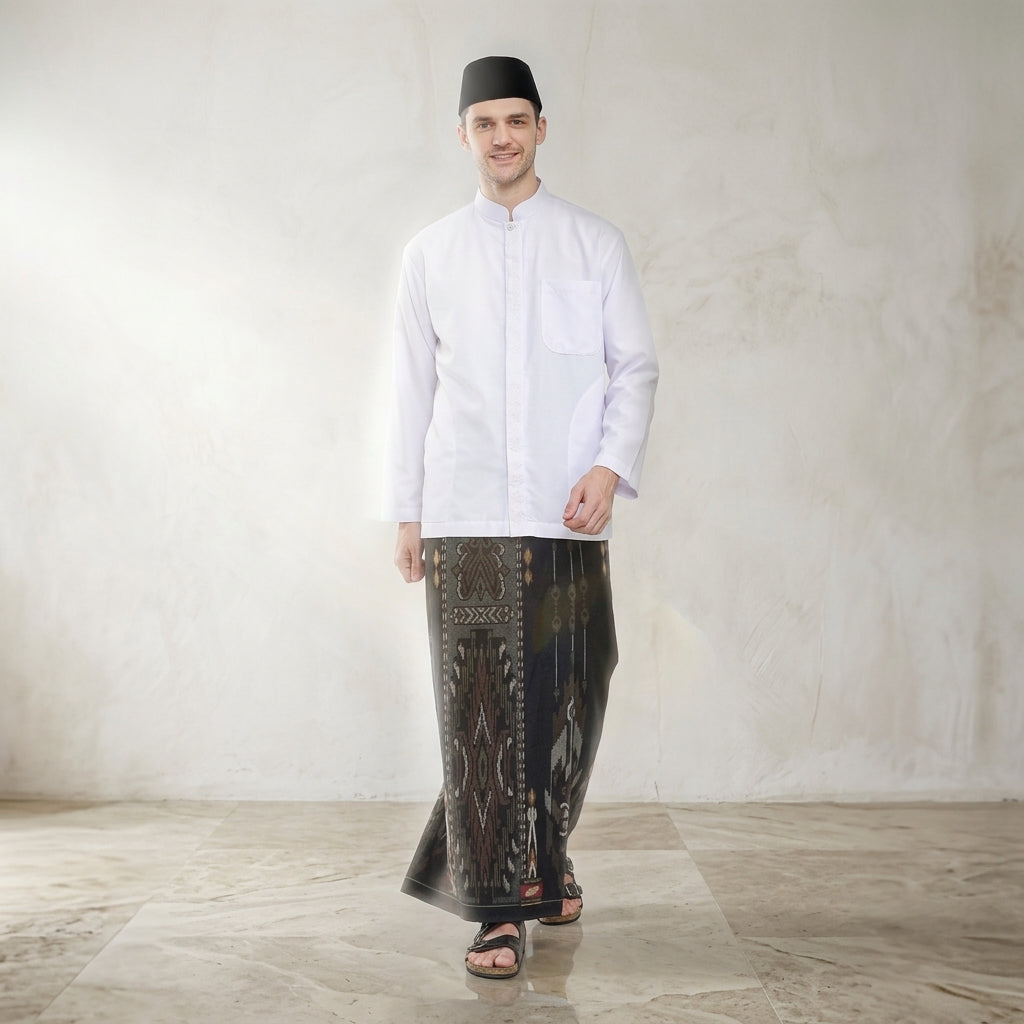 Sarung ATLAS Super Premium 920 Motif KJB Hitam Coklat