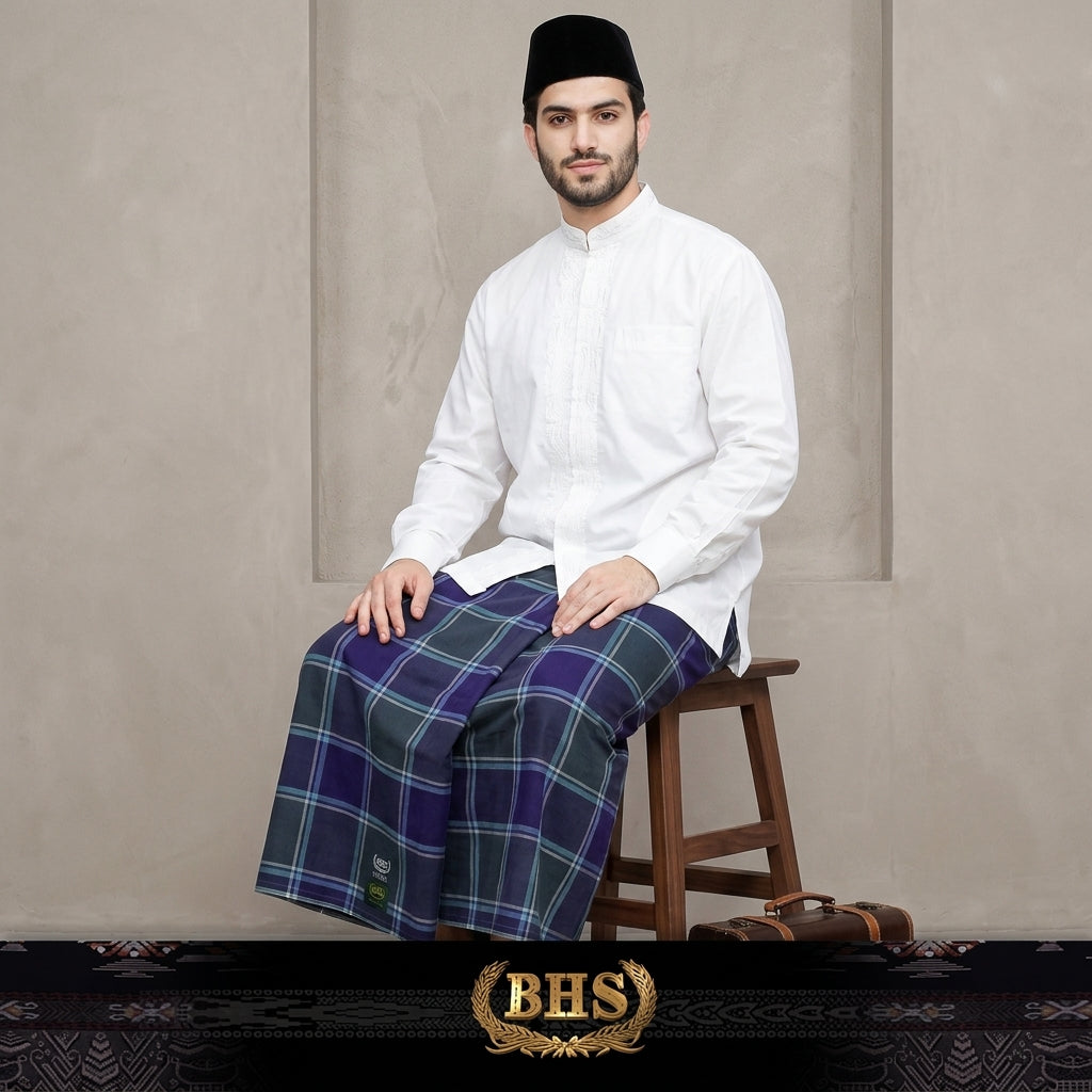 Sarung BHS Cosmo Gold Motif K25 LTD Abu Ungu