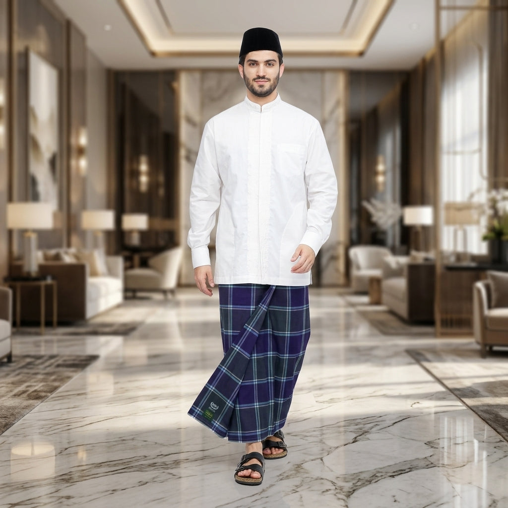Sarung BHS Cosmo Gold Motif K25 LTD Abu Ungu