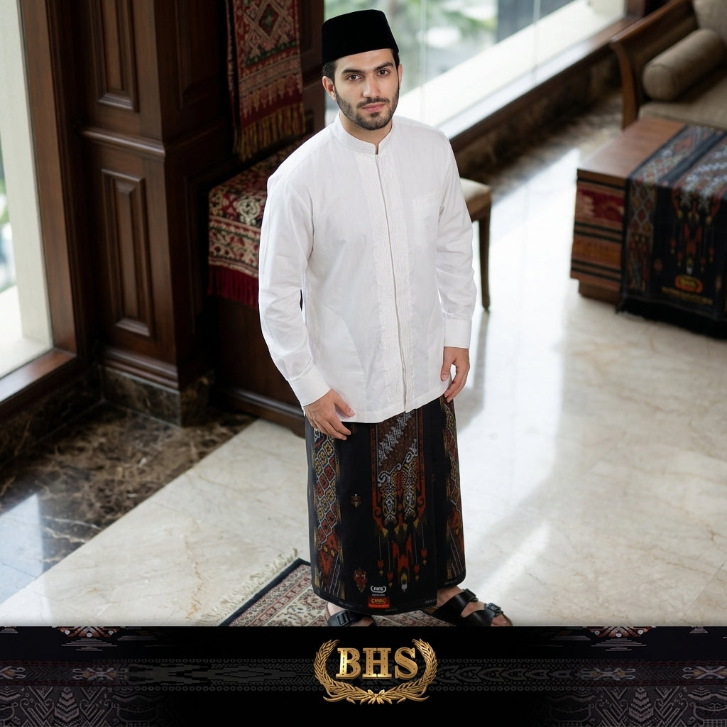 Sarung BHS Infinity Gold Motif V32 SNB SJ Dark Choco