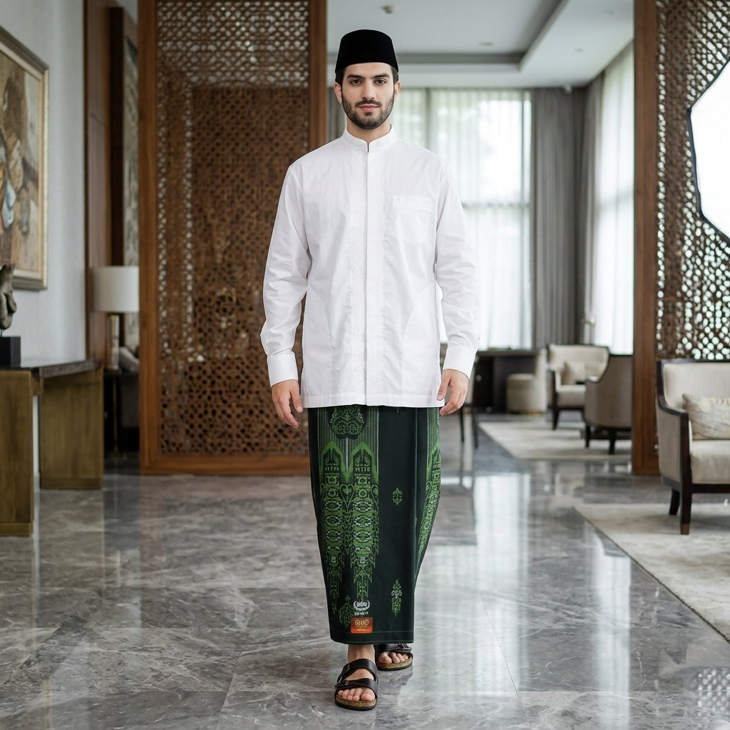 Sarung BHS Infinity Gold Motif V32 SNA SJ Dark Green
