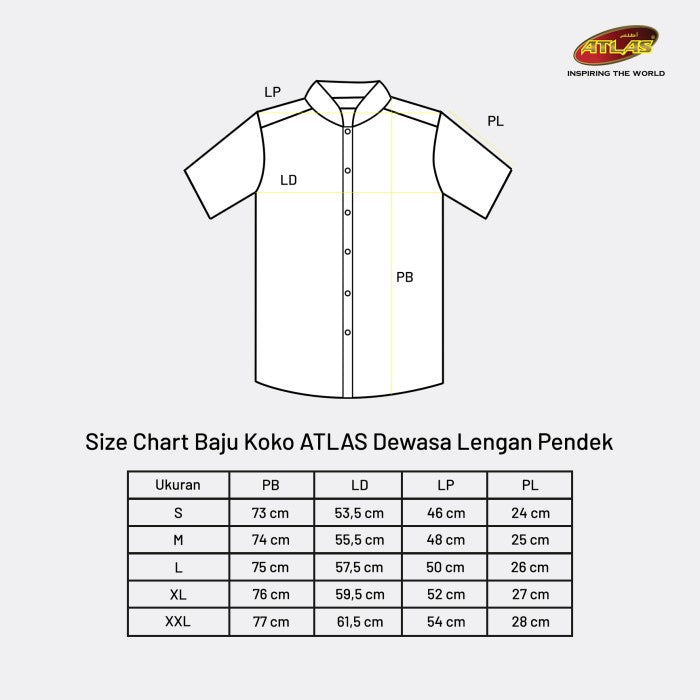 Baju Koko ATLAS Elegant Motif VDT Warna Putih