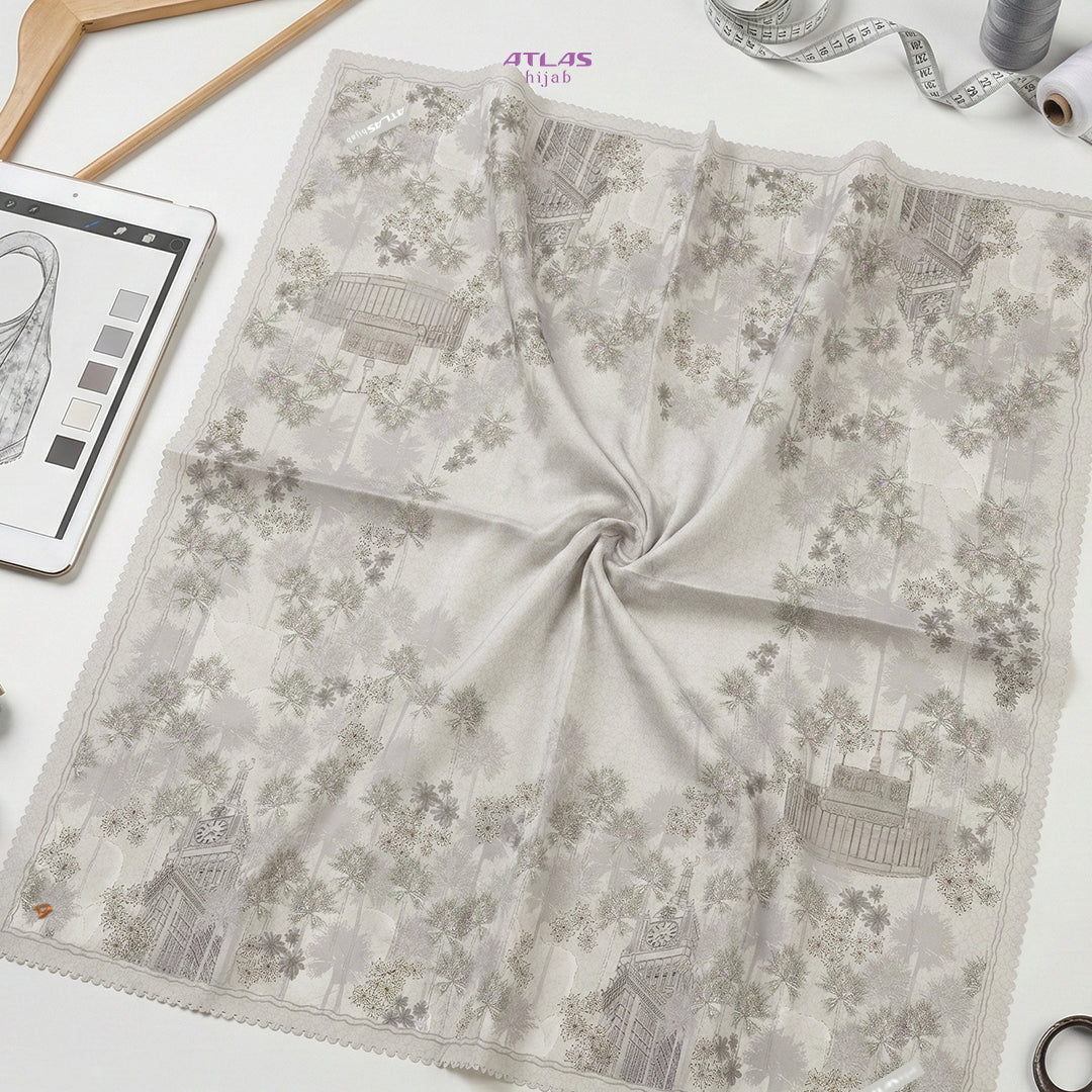 Atlas Hijab Noor Vitae Series Motif Hazarine Kerudung Segi Empat