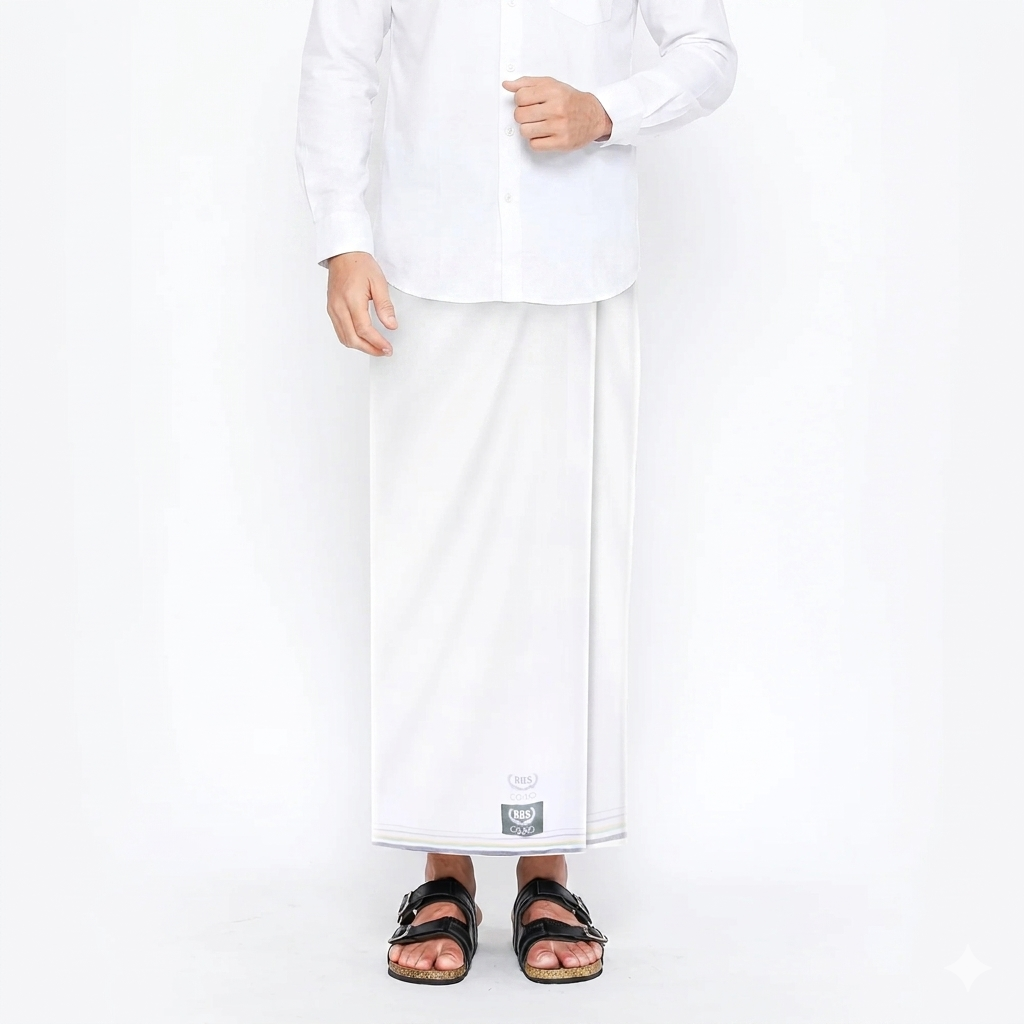 Sarung BHS Cosmo Silver Warna Putih Polos 01