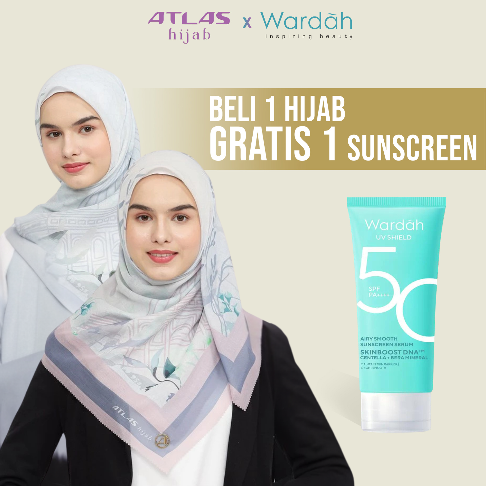 Atlas Hijab Premium Madeira Square Veil