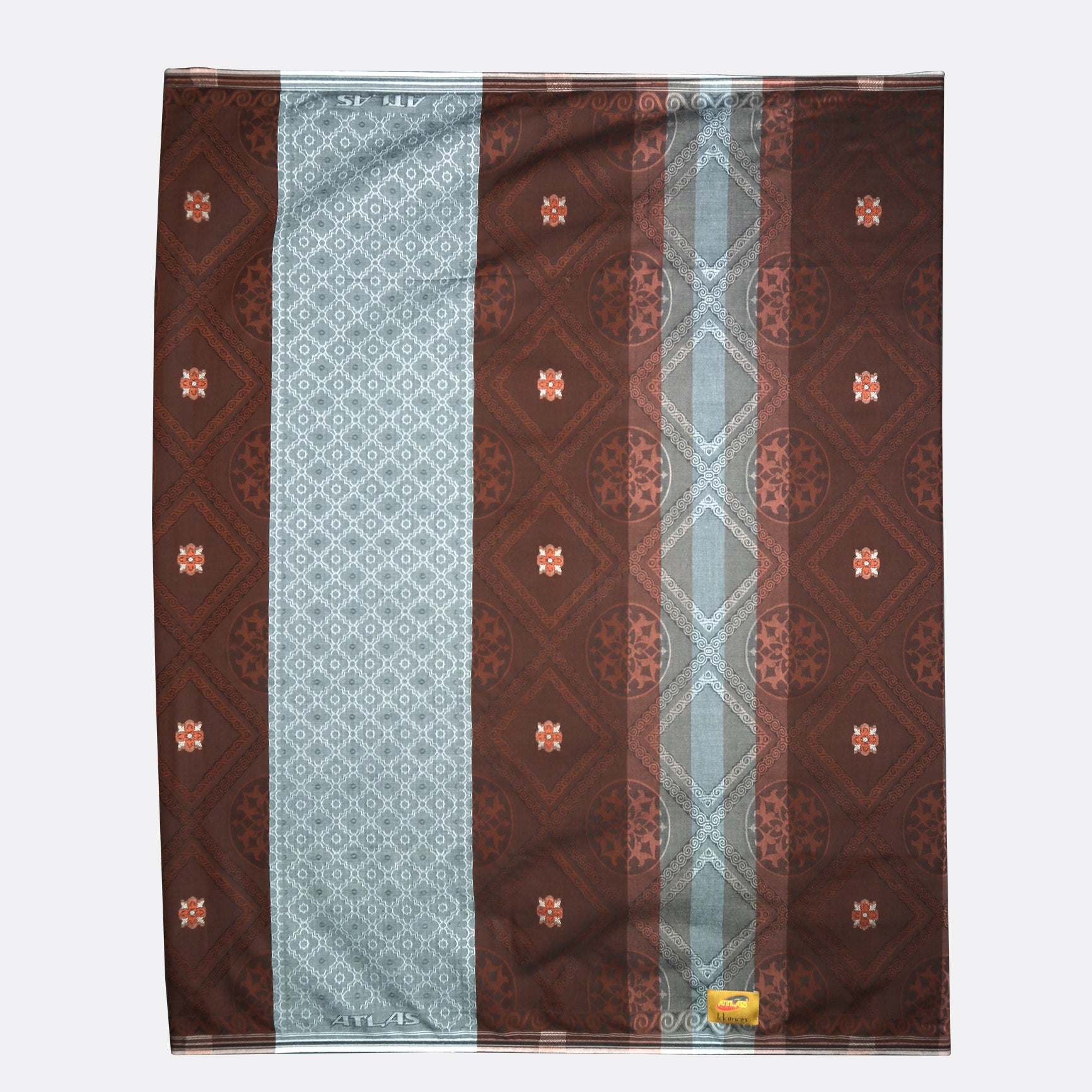 Sarung ATLAS Idaman Jacquard Songket Coklat Abu