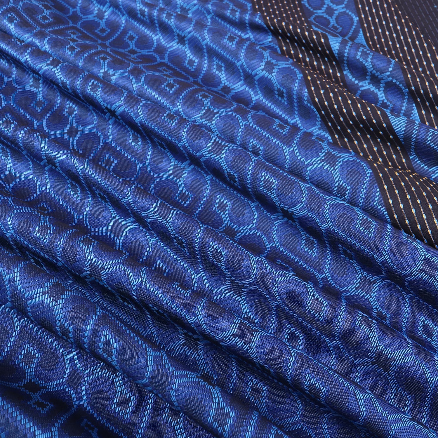 Kain Batik BHS Excellent Motif Jacquard Warna Biru Hitam