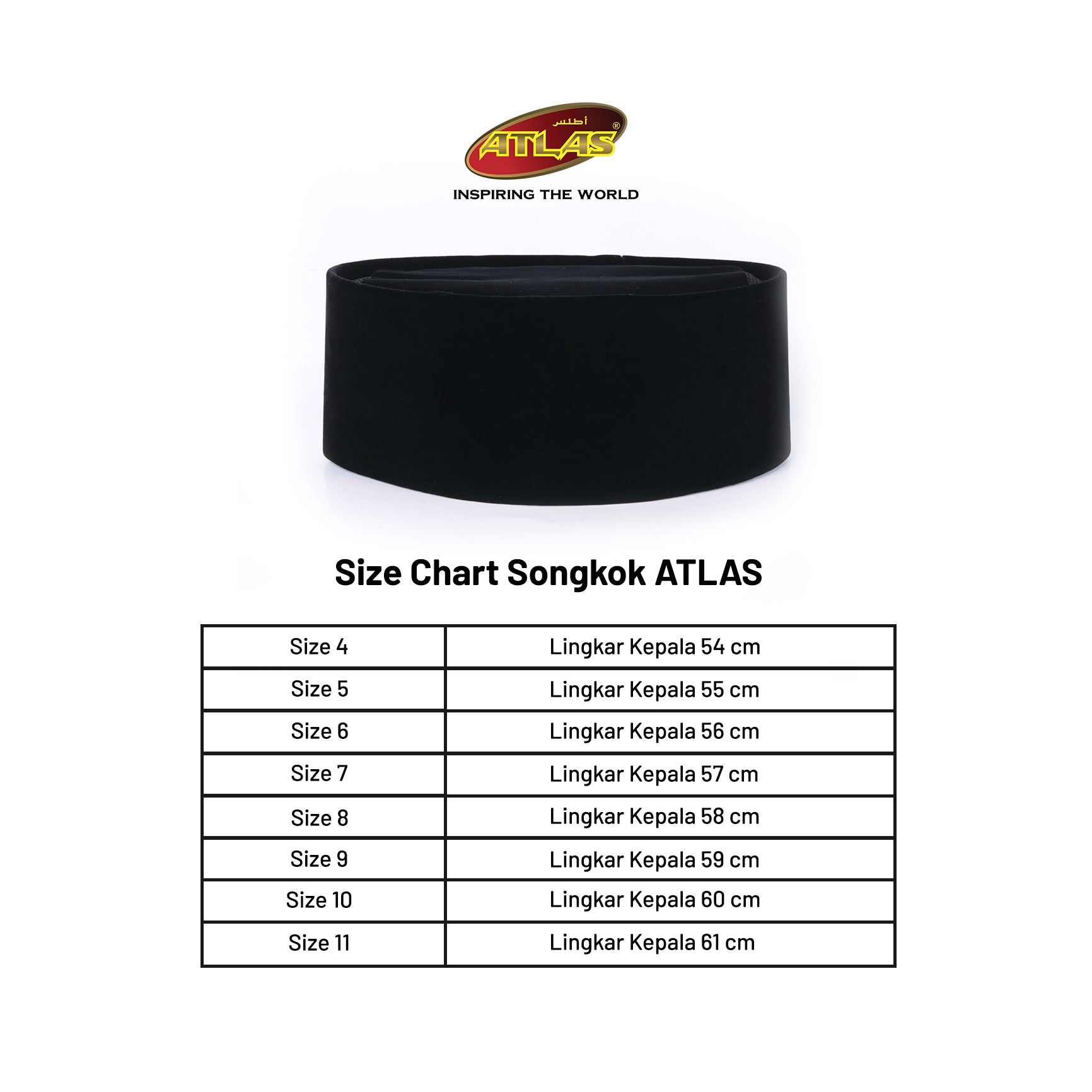 Songkok ATLAS Premium STD Tinggi 9
