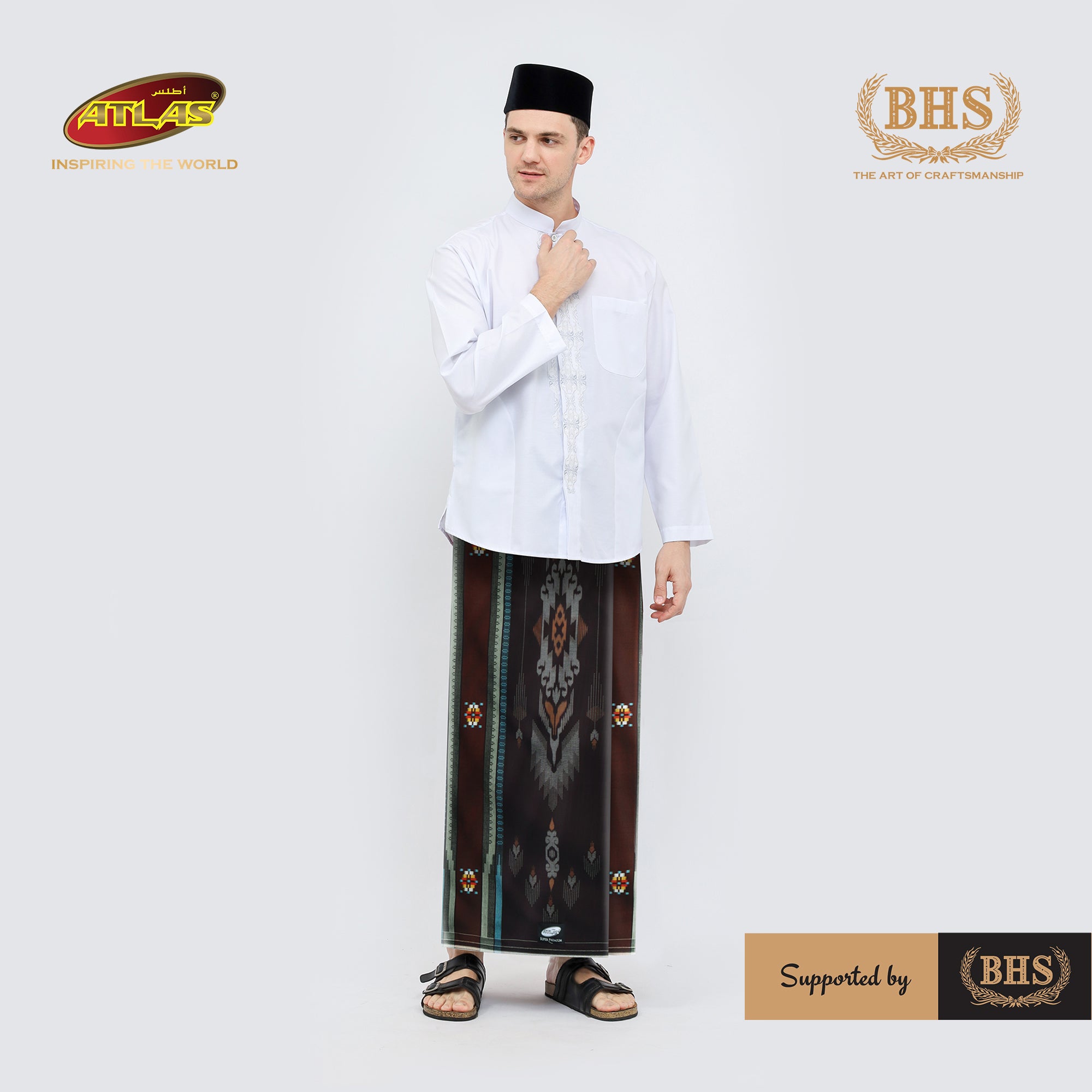 Sarung ATLAS Super Premium Silver Motif 940 A9 SKA Coklat Tua